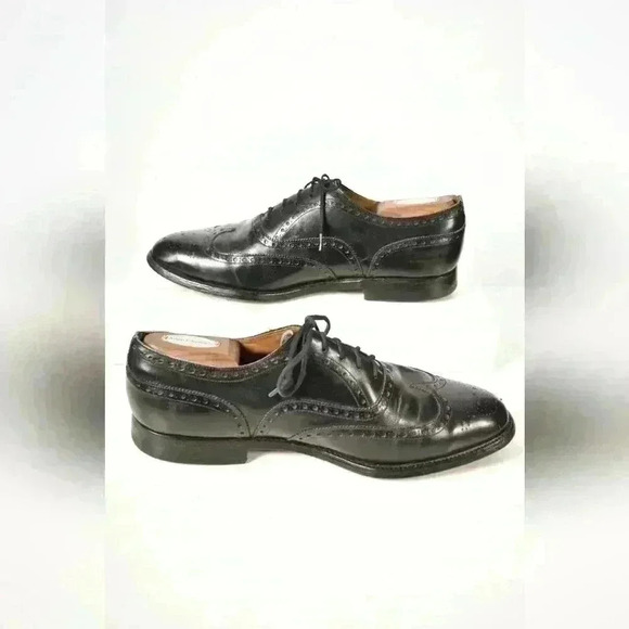 Vintage 90s  CHURCH'S Chetwynd Black Leather Brogue Dress Shoes 9.5US England - Picture 3 of 10